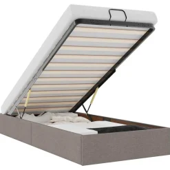 Bedden & Accessoires*vidaXL Bedframe zonder matras 80x200 cm stof Taupe