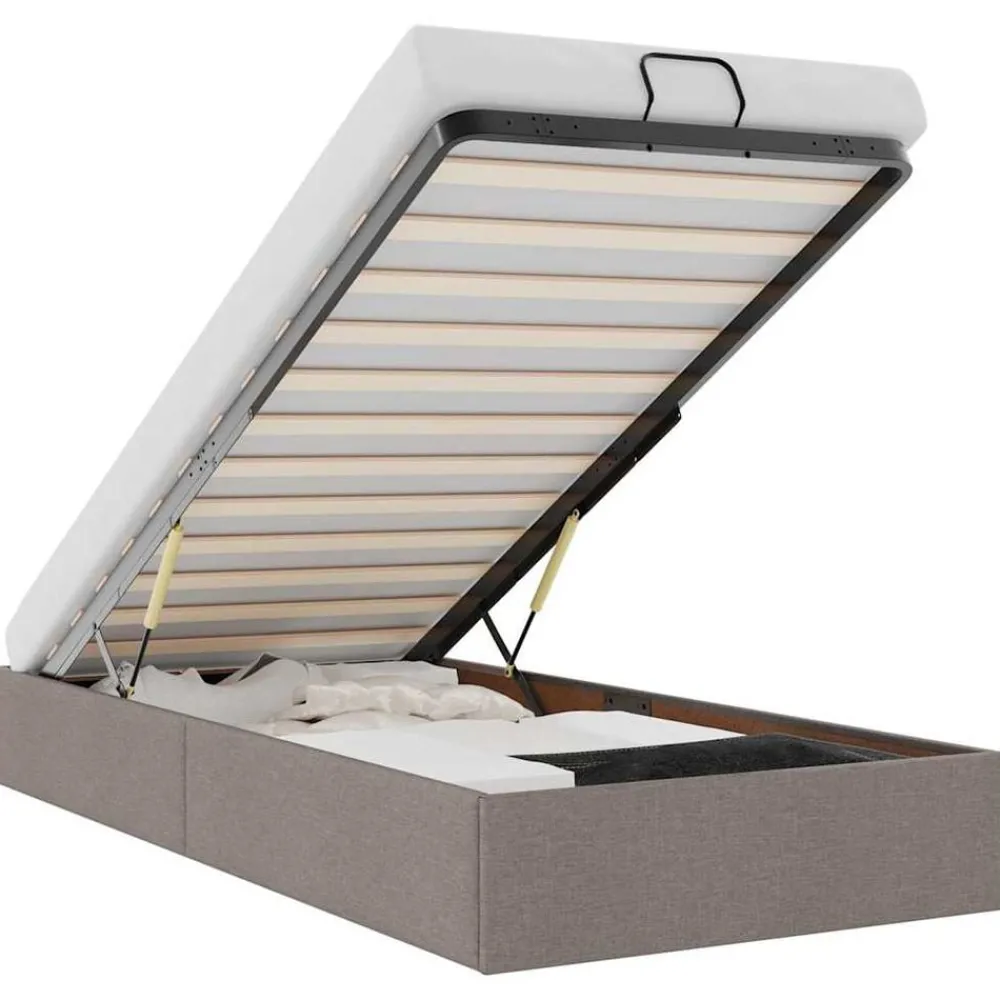 Bedden & Accessoires*vidaXL Bedframe zonder matras 80x200 cm stof Taupe