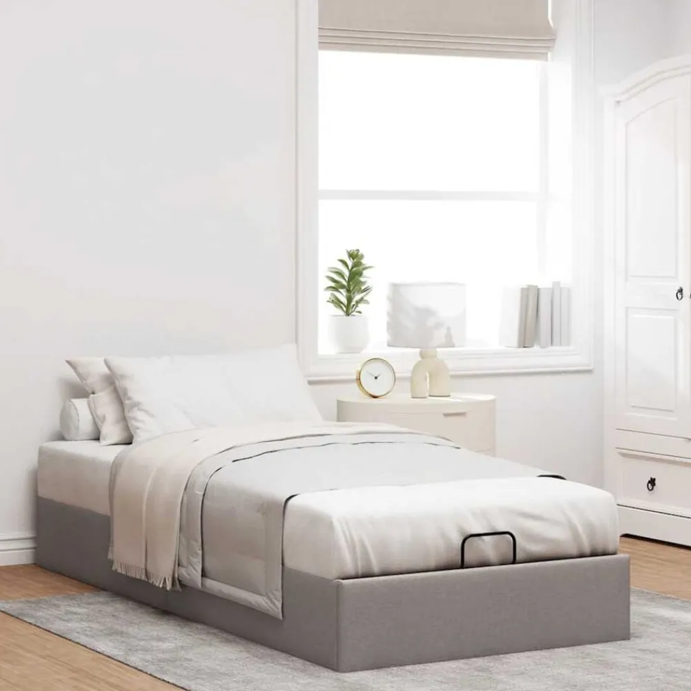 Bedden & Accessoires*vidaXL Bedframe zonder matras 80x200 cm stof Taupe