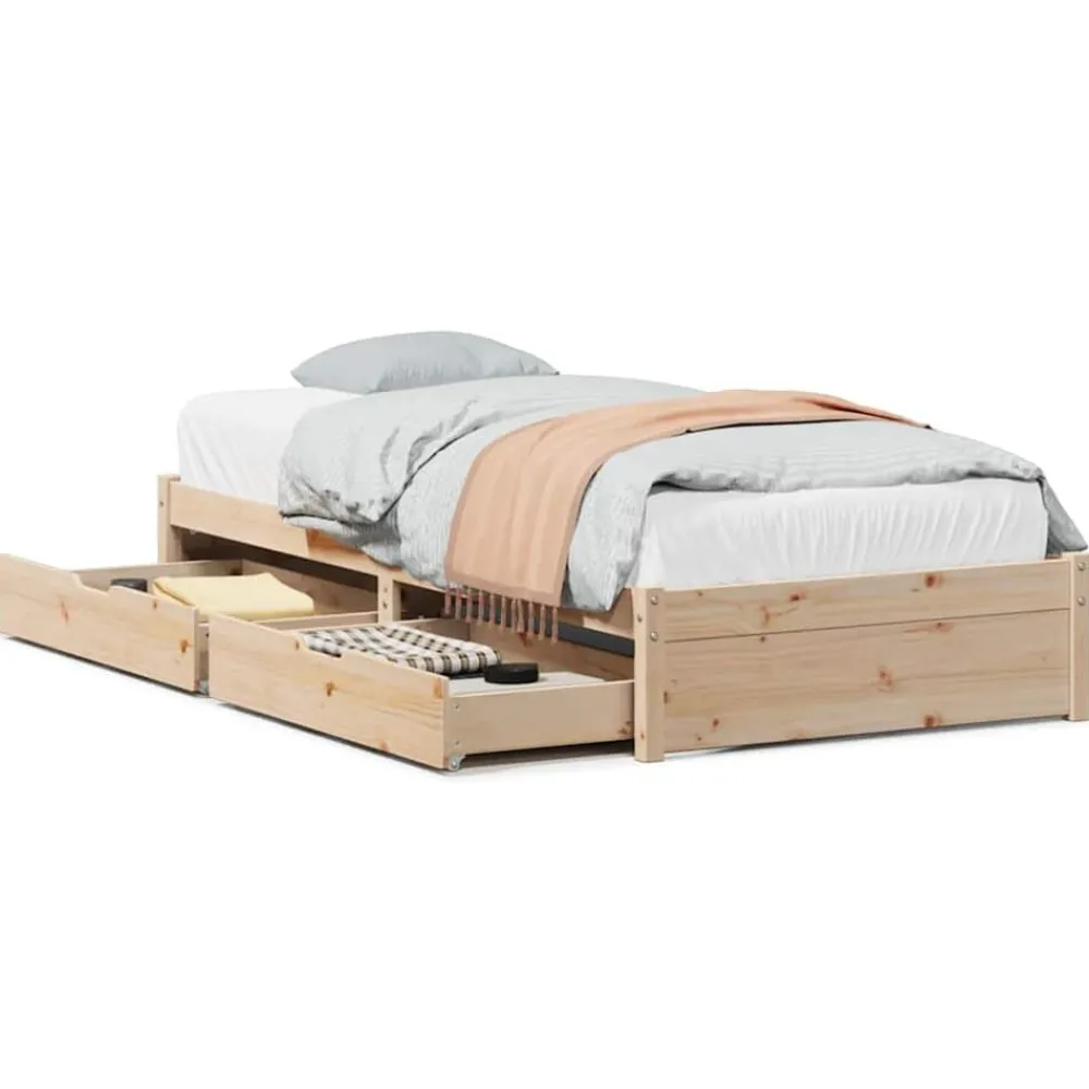 Bedframe zonder matras massief grenenhout 75x190 cm>vidaXL Discount