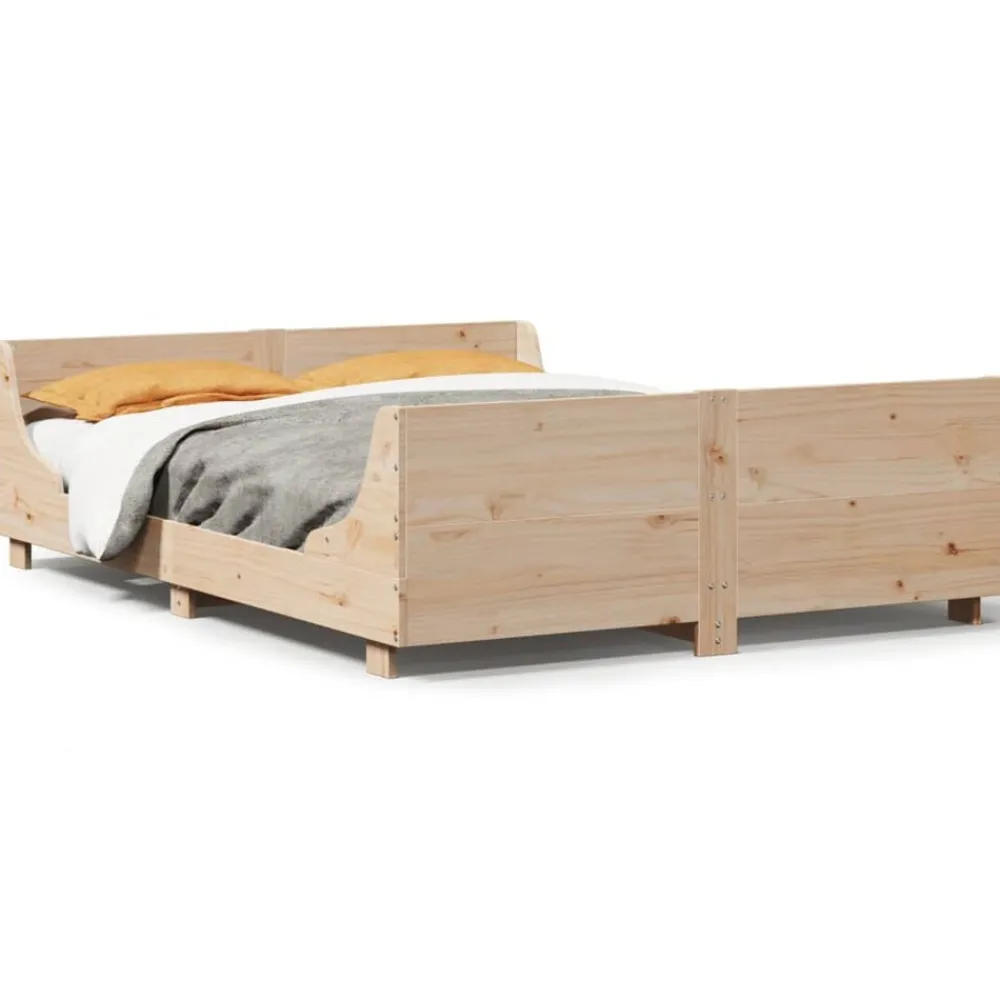 Bedden & Accessoires*vidaXL Bedframe zonder matras massief grenenhout 120x200 cm Naturel