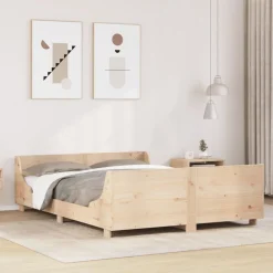 Bedden & Accessoires*vidaXL Bedframe zonder matras massief grenenhout 120x200 cm Naturel