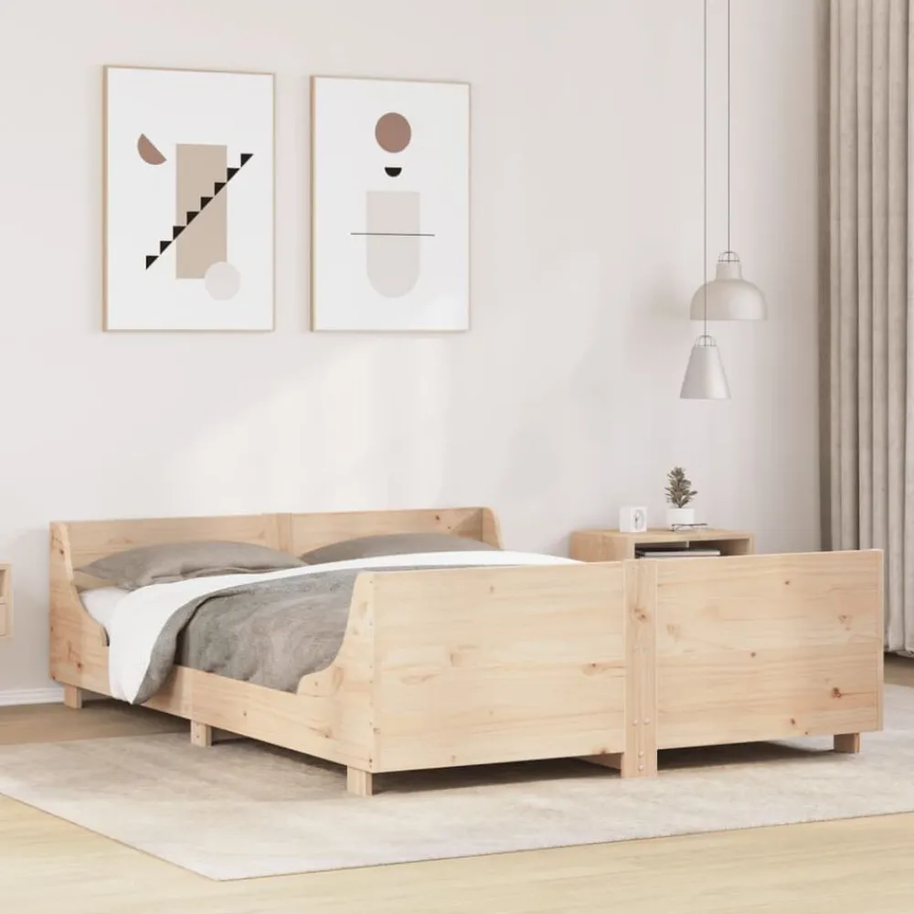Bedden & Accessoires*vidaXL Bedframe zonder matras massief grenenhout 120x200 cm Naturel
