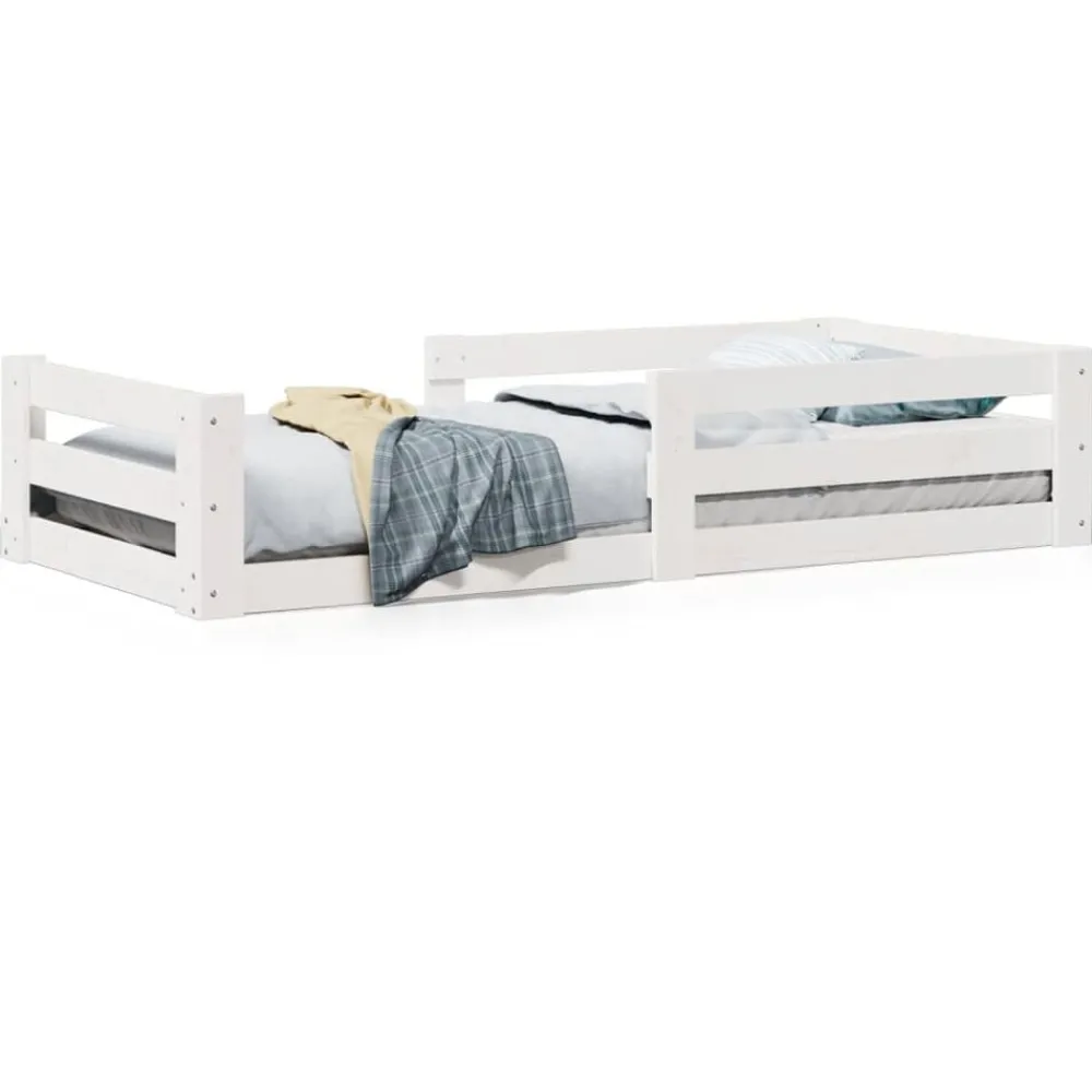 Bedden & Accessoires*vidaXL Bedframe zonder matras massief grenenhout 80x200 cm Wit