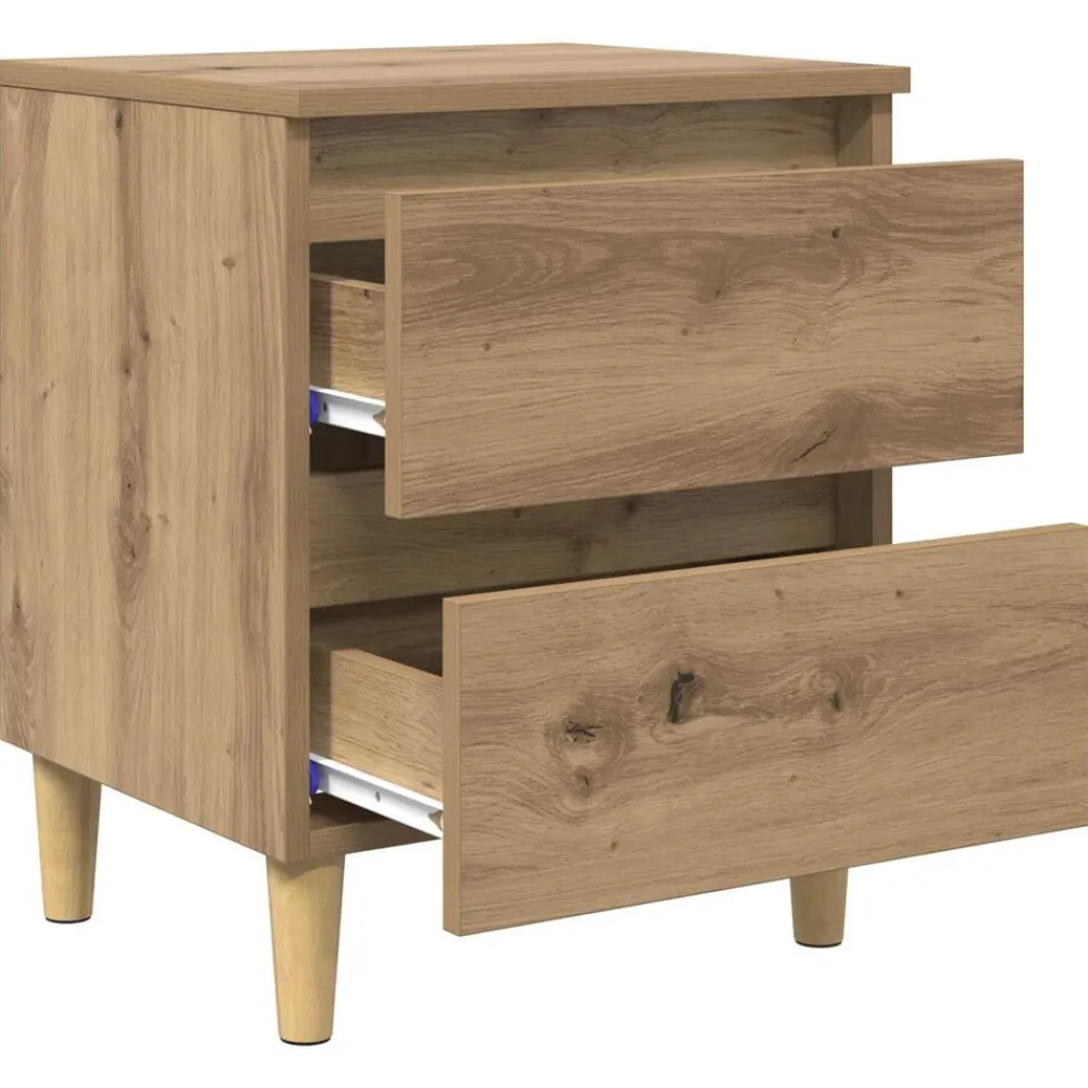 Bedkast met lade Artisan Eiken 40 x 35 x 50 cm Bewerkt hout>vidaXL