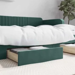 Bedlades 2 st bewerkt hout en fluweel>vidaXL Hot