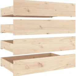 Bedden & Accessoires*vidaXL Bedlades 4 st massief grenenhout Naturel