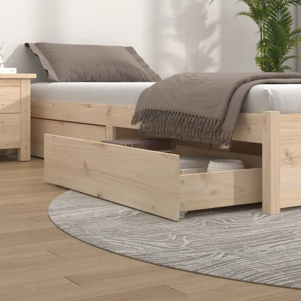 Bedden & Accessoires*vidaXL Bedlades 4 st massief grenenhout Naturel
