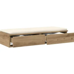 Tafels*vidaXL Bedlades Artisan Eiken 100 x 36,5 x 16,5 cm Bewerkt hout artisanaal eikenkleurig