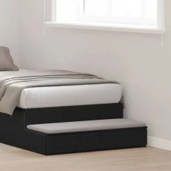 Tafels*vidaXL Bedlades met lade 100 x 36,5 x 16,5 cm Bewerkt hout Zwart eiken