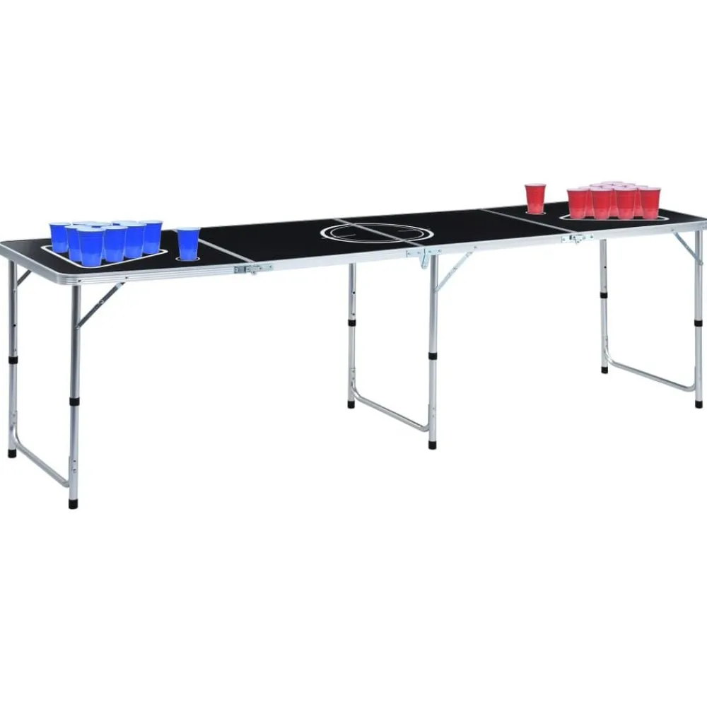 Kunst & Entertainment*vidaXL Bierpongtafel met bekers en ballen inklapbaar 240 cm