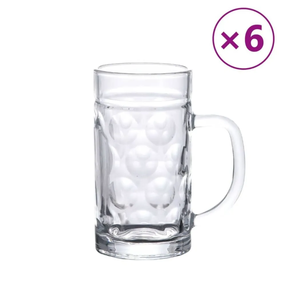 Keuken & Eetkamer*vidaXL Bierpullen met handvat 6 st 500 ml glas
