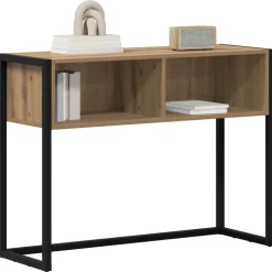Tafels*vidaXL Bijzettafel Ambachtelijk eiken 100 x 36 x 75 cm Bewerkt hout artisanaal eikenkleurig