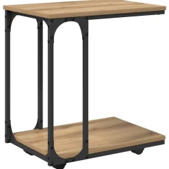 Tafels*vidaXL Bijzettafel Artisan Eiken 50 x 35 x 55.5 cm Bewerkt hout artisanaal eikenkleurig