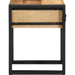 Tafels*vidaXL Bijzettafel Bruin en zwart 40 x 40 x 50 cm Massief Mango Hout