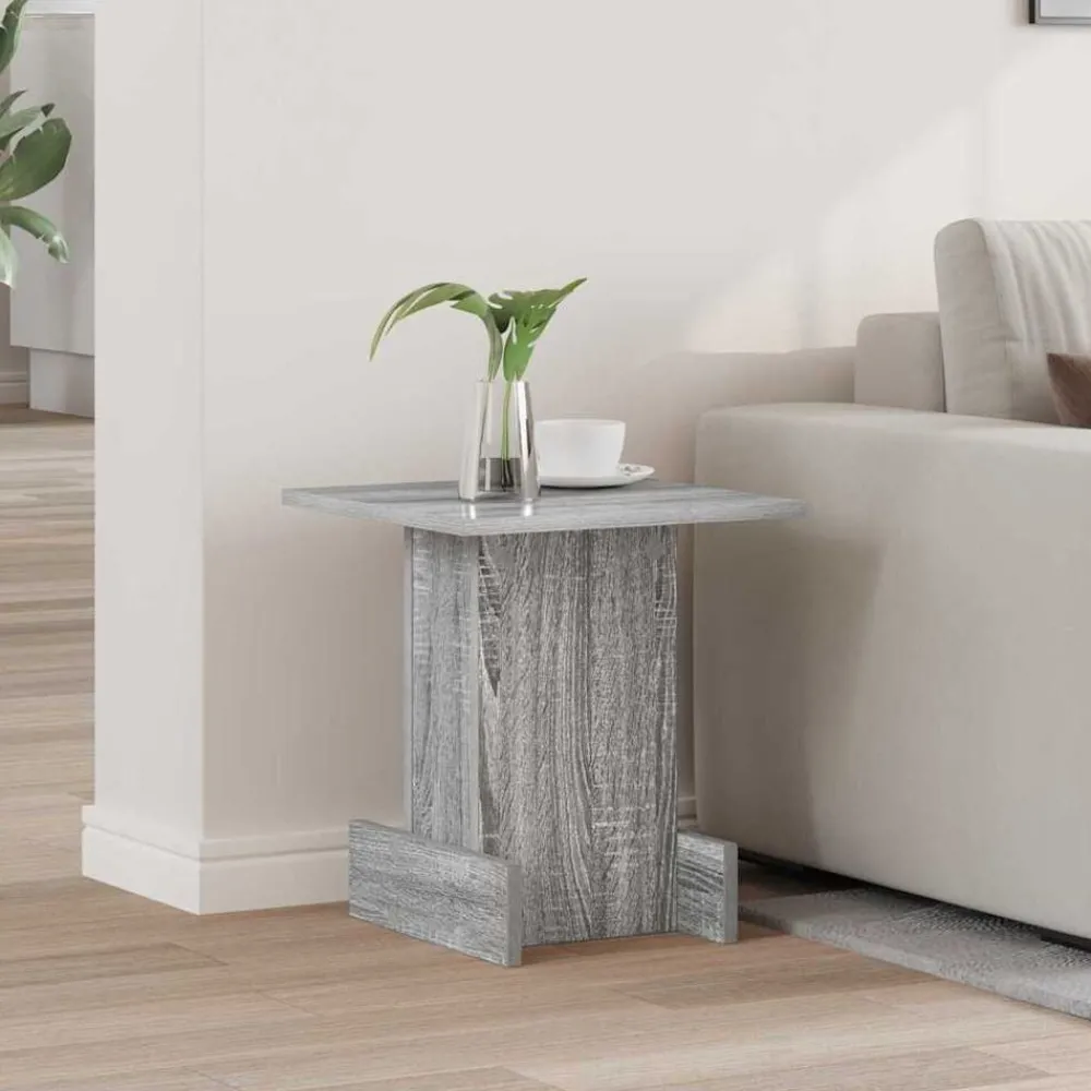 Tafels*vidaXL Bijzettafel 35,5 x 35 x 40 cm Bewerkt hout Grijs sonoma