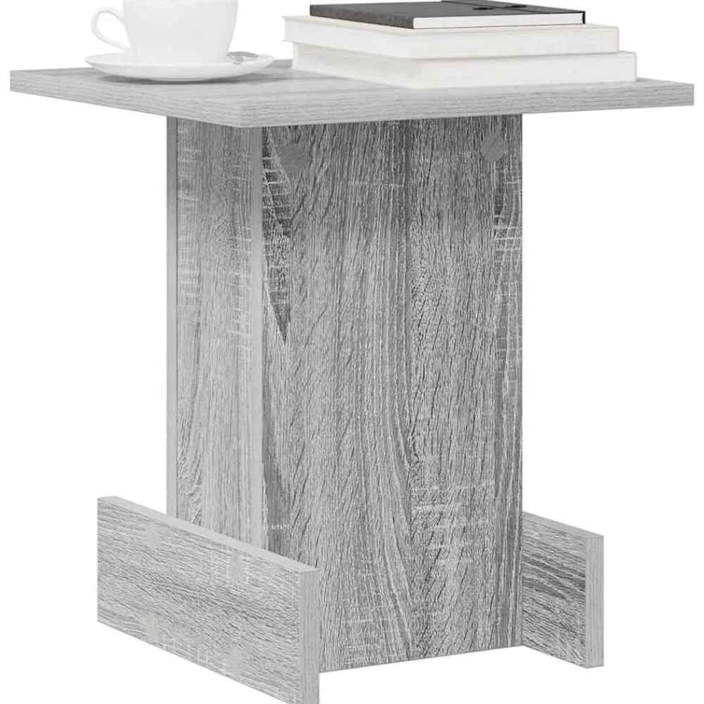 Tafels*vidaXL Bijzettafel 35,5 x 35 x 40 cm Bewerkt hout Grijs sonoma