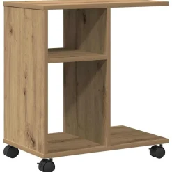 Tafels*vidaXL Bijzettafel met plank 50 x 30 x 55 cm artisanaal eikenkleurig