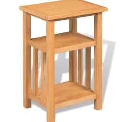 Bijzettafel met tijdschrifthouder 27x35x55 cm massief eikenhout><noscript><img width=