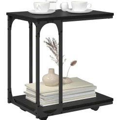 Bijzettafel met wiel 50 x 35 x 55.5 cm Bewerkt hout><noscript><img width=