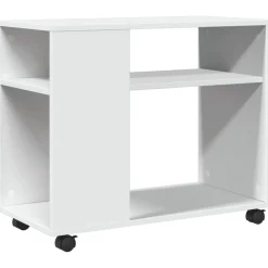 Bijzettafel met wieltjes 70x35x60 cm bewerkt hout>vidaXL New