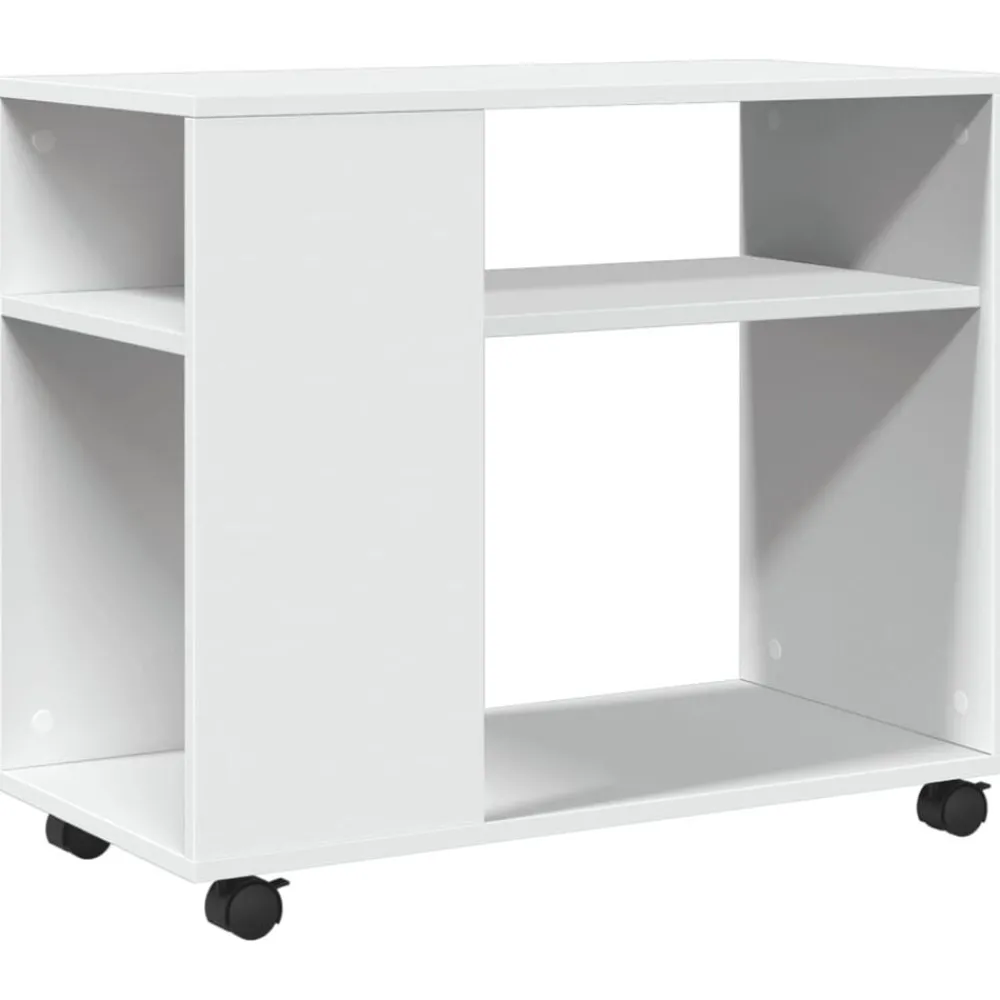 Bijzettafel met wieltjes 70x35x60 cm bewerkt hout>vidaXL New