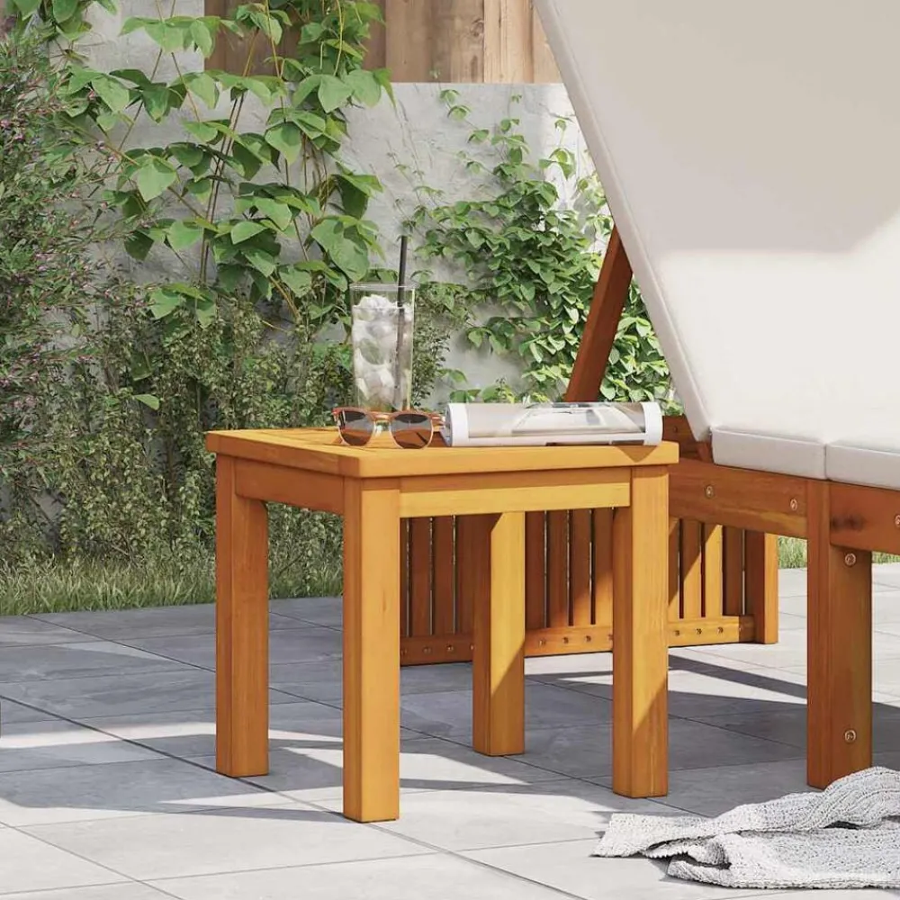 Tuinmeubelen*vidaXL Bijzettafel Olie naturel 35 x 35 x 34 cm Massief Acaciahout
