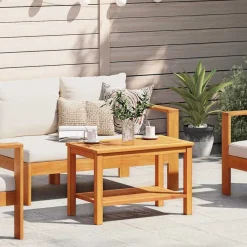 Tafels*vidaXL Bijzettafel Olie naturel 70 x 40 x 45 cm Massief Acaciahout Bruin