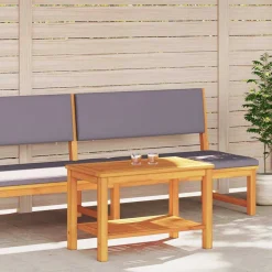 Tafels*vidaXL Bijzettafel Olie naturel 70 x 40 x 45 cm Massief Acaciahout Bruin