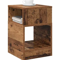 Tafels*vidaXL Bijzettafel Oudhout 30,5 x 30 x 45 cm Bewerkt hout Oud hout