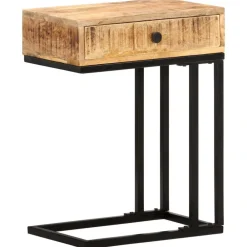 Tafels*vidaXL Bijzettafel U-vormig 45x30x61 cm massief mangohout