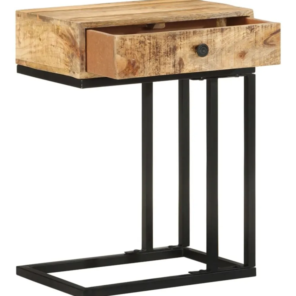 Tafels*vidaXL Bijzettafel U-vormig 45x30x61 cm massief mangohout