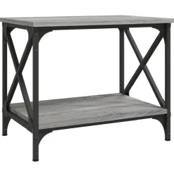 Bijzettafel 55x38x45 cm bewerkt hout eikenkleurig>vidaXL New