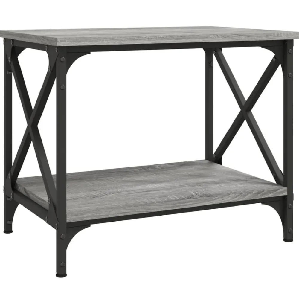 Bijzettafel 55x38x45 cm bewerkt hout eikenkleurig>vidaXL New