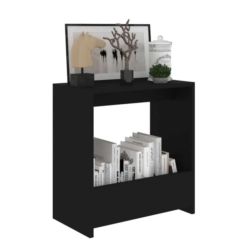 Tafels*vidaXL Bijzettafel 50x26x50 cm bewerkt hout Zwart