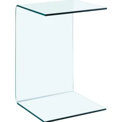 Bijzettafel 40x40x60 cm gehard glas>vidaXL Outlet