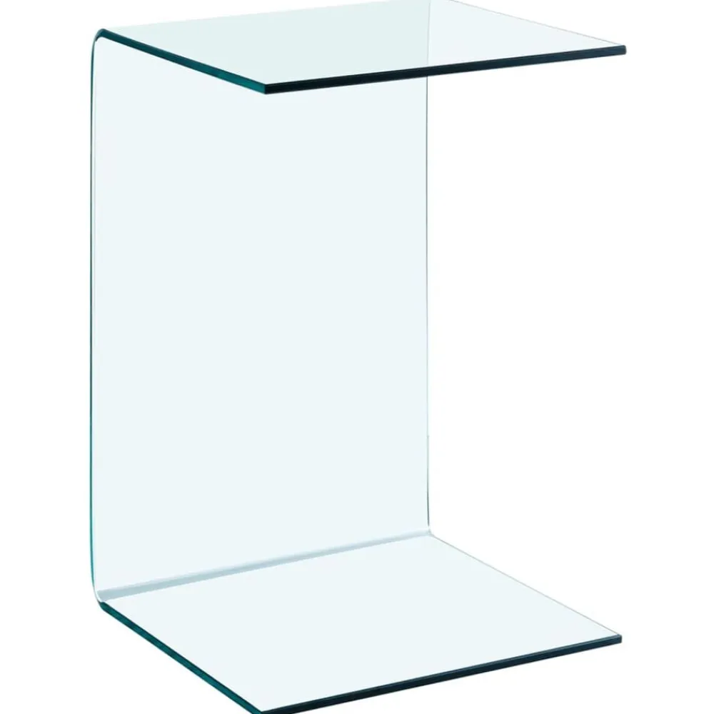 Bijzettafel 40x40x60 cm gehard glas>vidaXL Outlet