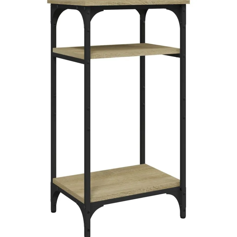 Tafels*vidaXL Bijzettafel 40x30x75 cm bewerkt hout kleurig Sonoma eiken