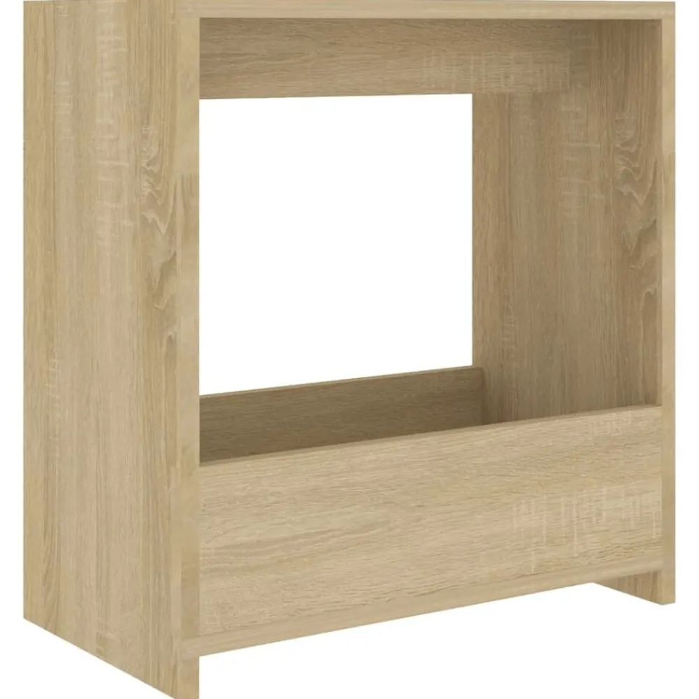 Tafels*vidaXL Bijzettafel 50x26x50 cm bewerkt hout kleurig Sonoma eiken