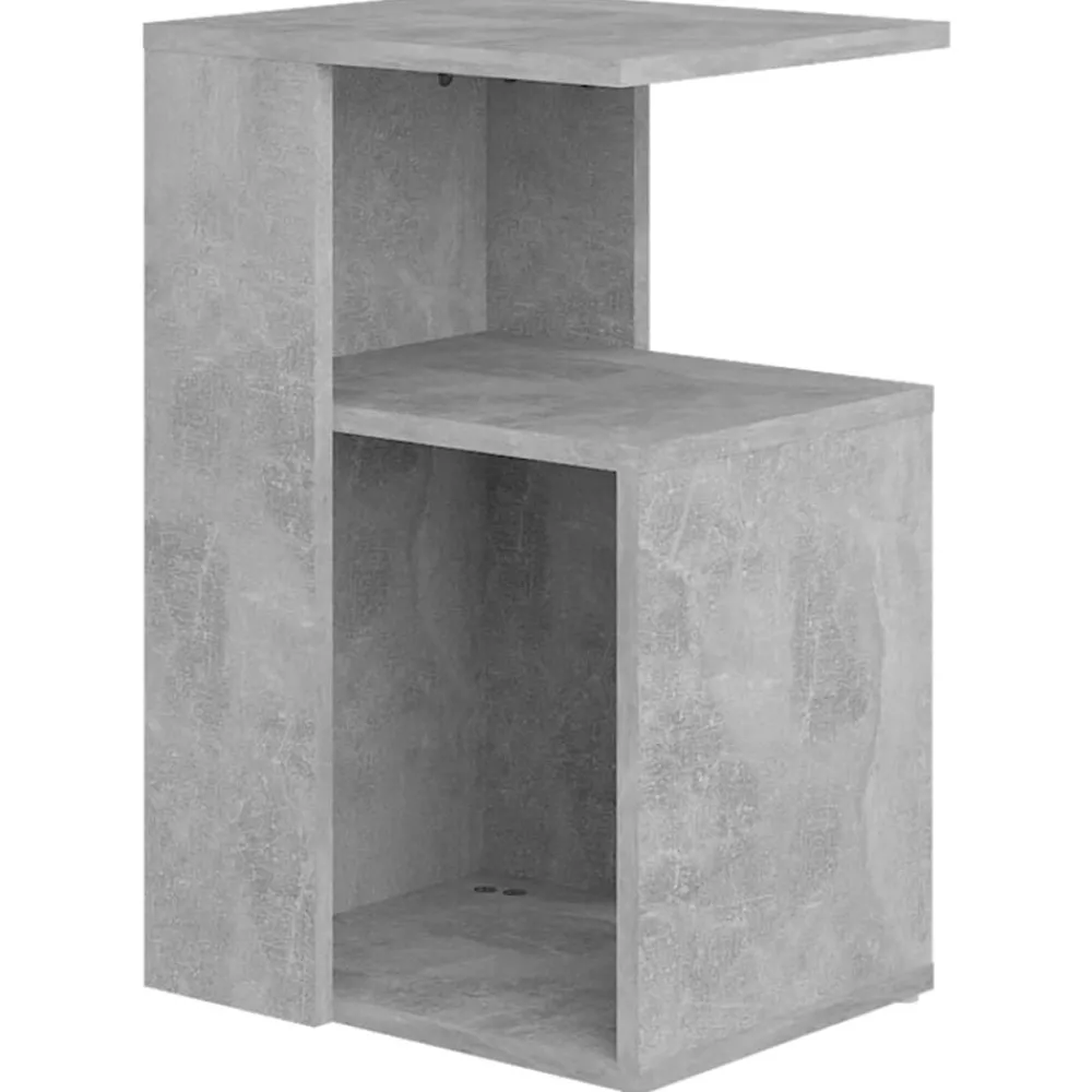Tafels*vidaXL Bijzettafel 36x30x56 cm bewerkt hout Betongrijs