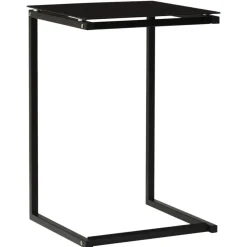 Tafels*vidaXL Bijzettafel 40x40x60 cm gehard glas zwart