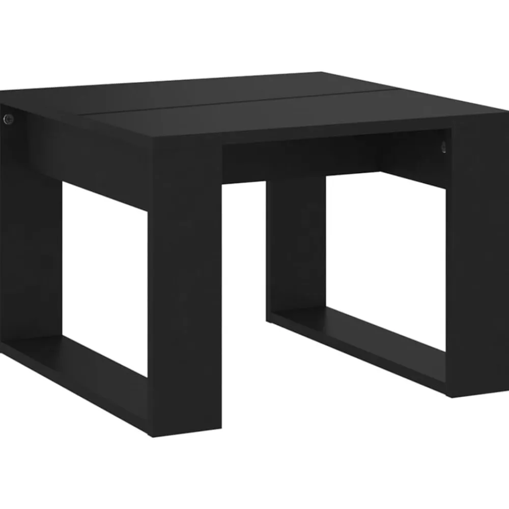 Tafels*vidaXL Bijzettafel 50x50x35 cm bewerkt hout Zwart