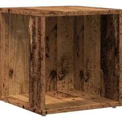 Kasten & Opbergmeubelen*vidaXL Bijzettafel 33x33x34 cm bewerkt hout kleurig Oud hout