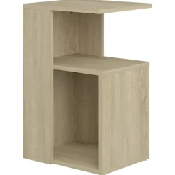 Tafels*vidaXL Bijzettafel 36x30x56 cm bewerkt hout kleurig Sonoma eiken