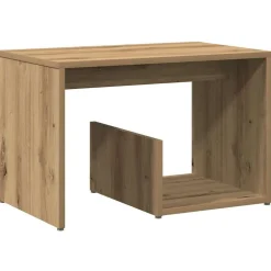 Tafels*vidaXL Bijzettafel 59x36x38 cm bewerkt hout artisanaal eikenkleurig