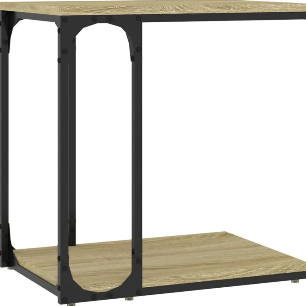 Tafels*vidaXL Bijzettafel 50x35x52 cm bewerkt hout kleurig Sonoma eiken