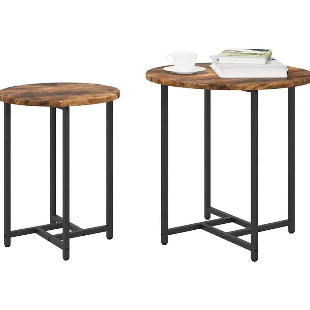Bijzettafelset 2 pcs en Zwart>vidaXL Sale