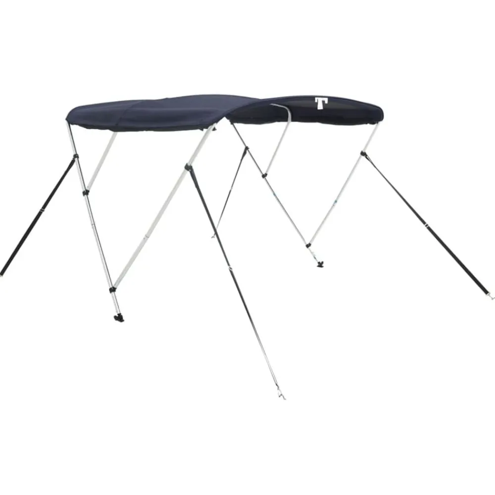 Voertuigonderdelen & -Accessoires*vidaXL Biminitop 3 bogen met mesh zijwanden 183x(137-152)x137 cm Blauw en zwart