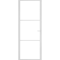 Bouwmaterialen*vidaXL Binnendeur 76x201,5 cm ESG-glas en aluminium wit Wit en transparant