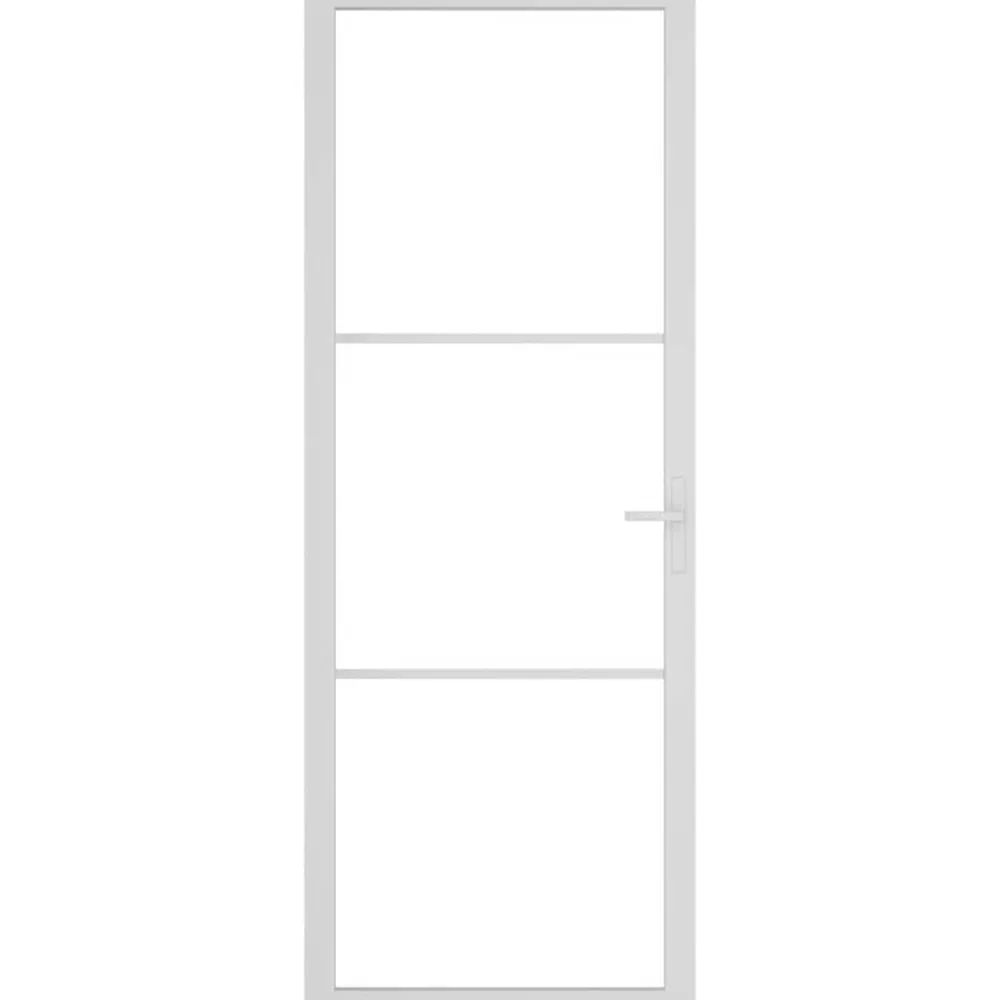 Bouwmaterialen*vidaXL Binnendeur 76x201,5 cm ESG-glas en aluminium wit Wit en transparant